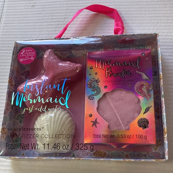 MERMAID Bath Gift Set 2 bath Fizzers and Bath Powder - Picture 12 of 12